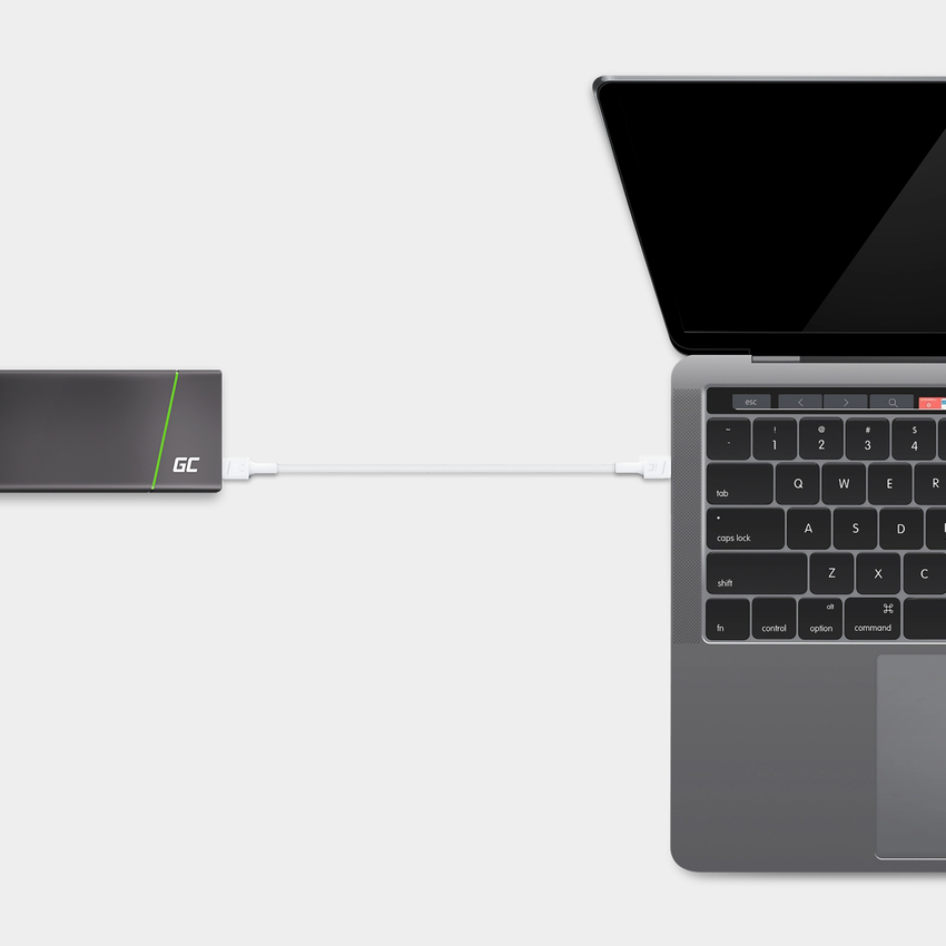 kabel bel USB-C Type C 1,2m Green Cell PowerStream s hitrim polnjenjem napajalni kabel 60W, Ultra Charge, Quick Charge 3.0 (KABGC30W)